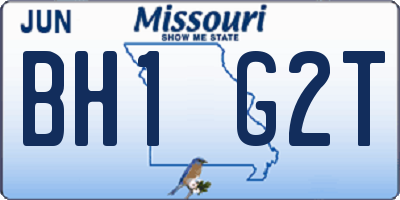 MO license plate BH1G2T