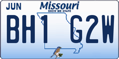 MO license plate BH1G2W