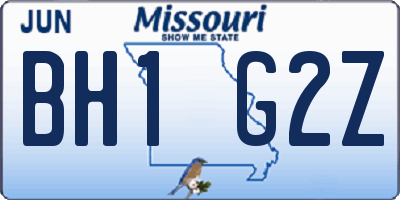 MO license plate BH1G2Z