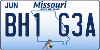 MO license plate BH1G3A