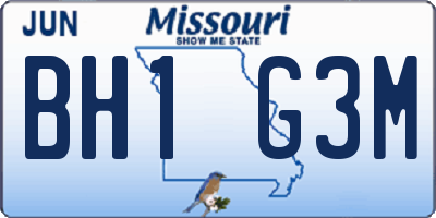 MO license plate BH1G3M