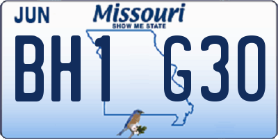MO license plate BH1G3O