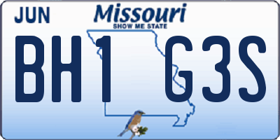 MO license plate BH1G3S