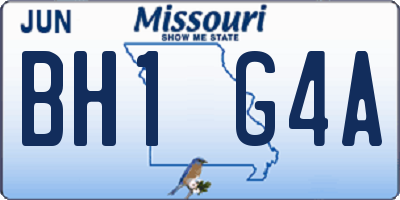 MO license plate BH1G4A