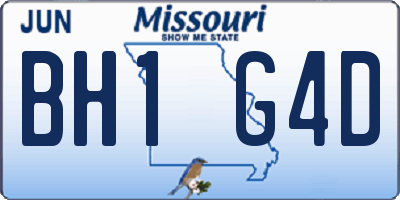 MO license plate BH1G4D