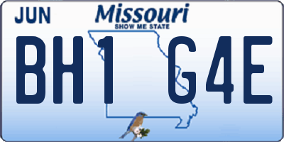 MO license plate BH1G4E