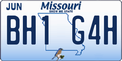 MO license plate BH1G4H