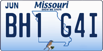 MO license plate BH1G4I