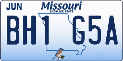 MO license plate BH1G5A
