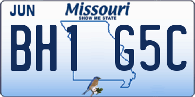 MO license plate BH1G5C