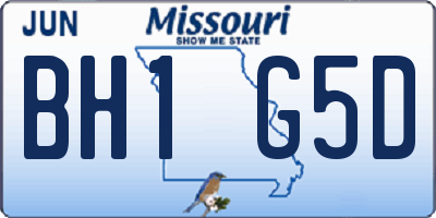 MO license plate BH1G5D