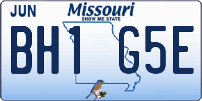 MO license plate BH1G5E