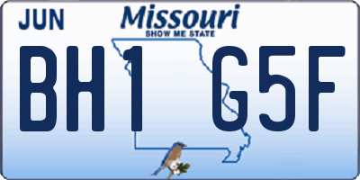MO license plate BH1G5F