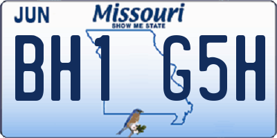MO license plate BH1G5H