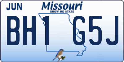 MO license plate BH1G5J