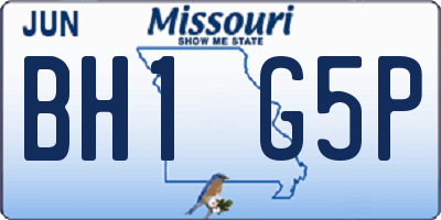 MO license plate BH1G5P
