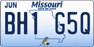 MO license plate BH1G5Q