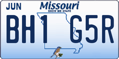 MO license plate BH1G5R