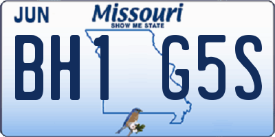 MO license plate BH1G5S
