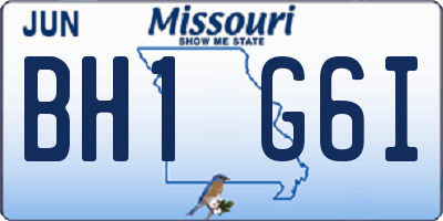 MO license plate BH1G6I