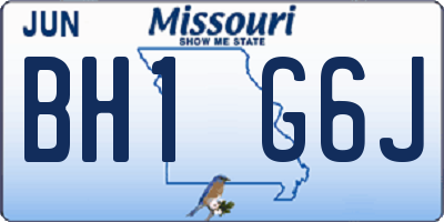 MO license plate BH1G6J