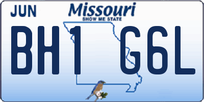 MO license plate BH1G6L