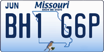 MO license plate BH1G6P