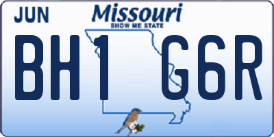MO license plate BH1G6R