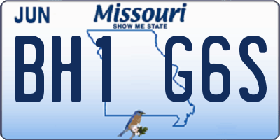 MO license plate BH1G6S
