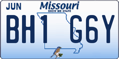 MO license plate BH1G6Y