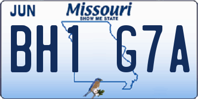 MO license plate BH1G7A