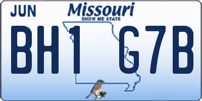 MO license plate BH1G7B
