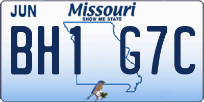 MO license plate BH1G7C