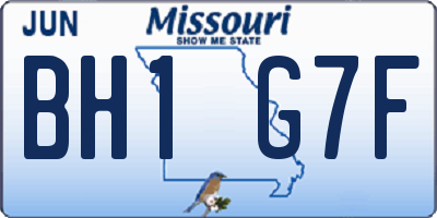 MO license plate BH1G7F