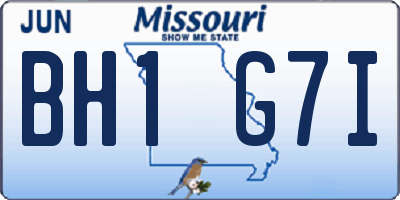 MO license plate BH1G7I