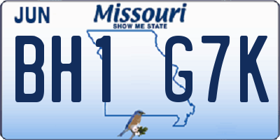 MO license plate BH1G7K