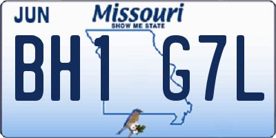MO license plate BH1G7L