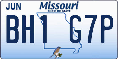 MO license plate BH1G7P
