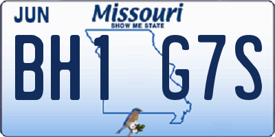 MO license plate BH1G7S