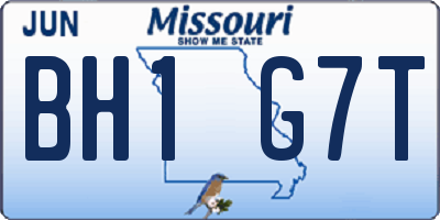 MO license plate BH1G7T