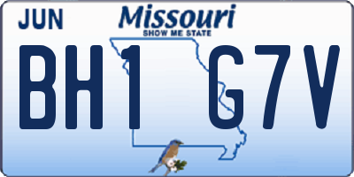 MO license plate BH1G7V