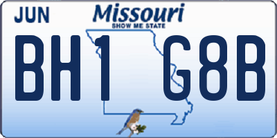 MO license plate BH1G8B