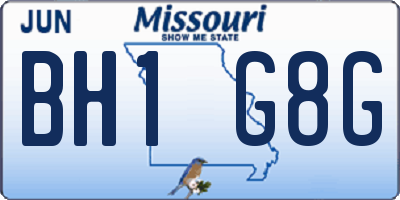 MO license plate BH1G8G