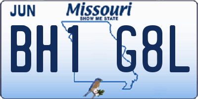 MO license plate BH1G8L