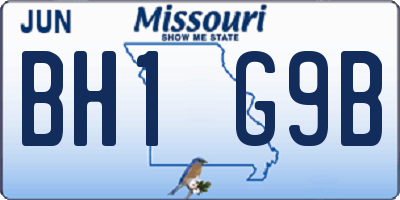MO license plate BH1G9B