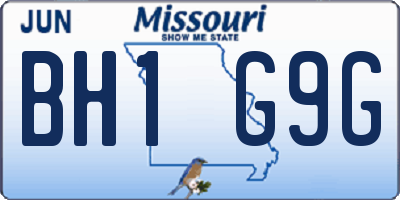 MO license plate BH1G9G