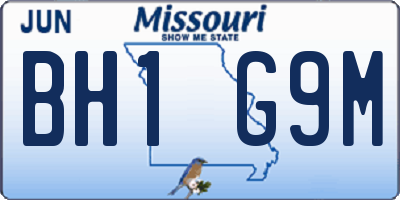 MO license plate BH1G9M