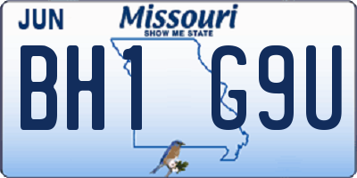 MO license plate BH1G9U