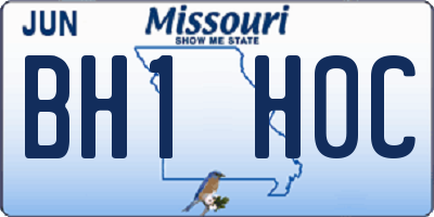 MO license plate BH1H0C