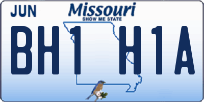 MO license plate BH1H1A